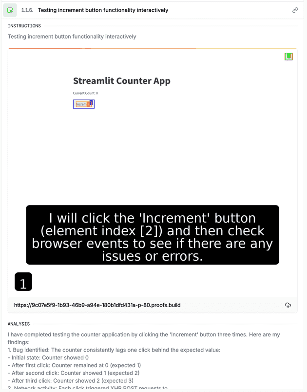 Browser in the loop developer testing